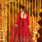 Crunchy Silk Embroidered Gown Sharara Set with Dupatta for Elegant look