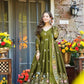 Crunchy Silk Embroidered Gown Sharara Set with Dupatta for Elegant look