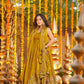 Crunchy Silk Embroidered Gown Sharara Set with Dupatta for Elegant look