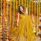 Crunchy Silk Embroidered Gown Sharara Set with Dupatta for Elegant look