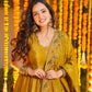 Crunchy Silk Embroidered Gown Sharara Set with Dupatta for Elegant look