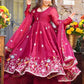 Crunchy Silk Embroidered Gown Sharara Set with Dupatta for Elegant look