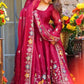 Crunchy Silk Embroidered Gown Sharara Set with Dupatta for Elegant look