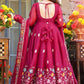 Crunchy Silk Embroidered Gown Sharara Set with Dupatta for Elegant look