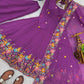 Crunchy Silk Embroidered Gown Sharara Set with Dupatta for Elegant look