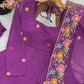 Crunchy Silk Embroidered Gown Sharara Set with Dupatta for Elegant look