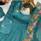 Crunchy Silk Embroidered Gown Sharara Set with Dupatta for Elegant look