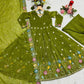 Crunchy Silk Embroidered Gown Sharara Set with Dupatta for Elegant look