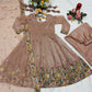 Crunchy Silk Embroidered Gown Sharara Set with Dupatta for Elegant look