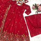 Crunchy Silk Embroidered Gown Sharara Set with Dupatta for Elegant look