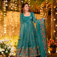 Crunchy Silk Embroidered Gown Sharara Set with Dupatta for Elegant look