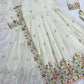 Crunchy Silk Embroidered Gown Sharara Set with Dupatta for Elegant look