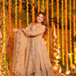 Crunchy Silk Embroidered Gown Sharara Set with Dupatta for Elegant look