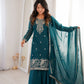 Crunchy Silk Embroidered Sharara Suit Set for Festive and Wedding Wear