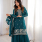 Crunchy Silk Embroidered Sharara Suit Set for Festive and Wedding Wear