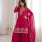 Crunchy Silk Embroidered Sharara Suit Set for Festive and Wedding Wear