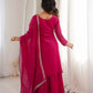 Crunchy Silk Embroidered Sharara Suit Set for Festive and Wedding Wear