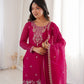 Crunchy Silk Embroidered Sharara Suit Set for Festive and Wedding Wear