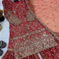 Crushed Silk Sharara Set With Sequin Embroidery
