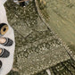 Crushed Silk Sharara Set With Sequin Embroidery