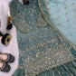 Crushed Silk Sharara Set With Sequin Embroidery