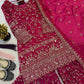 Crushed Silk Sharara Set With Sequin Embroidery