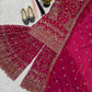 Crushed Silk Sharara Set With Sequin Embroidery