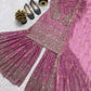Crushed Silk Sharara Set With Sequin Embroidery