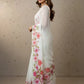 Crystal Organza Floral Embroidered Saree for Wedding and Festive Wear