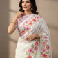 Crystal Organza Floral Embroidered Saree for Wedding and Festive Wear