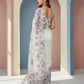 Crystal Organza Floral Embroidered Saree for Wedding and Festive Wear