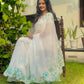 Crystal Organza Floral Embroidered Saree for Wedding and Festive Wear