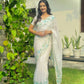 Crystal Organza Floral Embroidered Saree for Wedding and Festive Wear