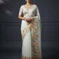 Crystal Organza Floral Embroidered Saree for Wedding and Festive Wear