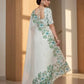 Crystal Organza Floral Embroidered Saree for Wedding and Festive Wear