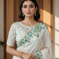 Crystal Organza Floral Embroidered Saree for Wedding and Festive Wear