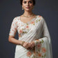 Crystal Organza Floral Embroidered Saree for Wedding and Festive Wear