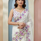 Crystal Organza Floral Embroidered Saree for Wedding and Festive Wear