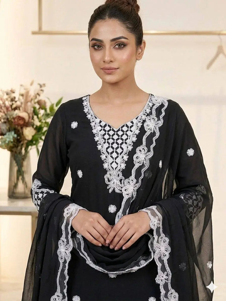 Cutwork Lace Georgette Suit