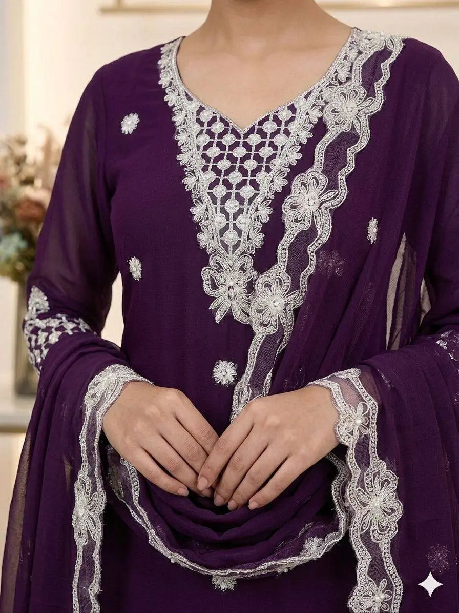 Cutwork Lace Georgette Suit