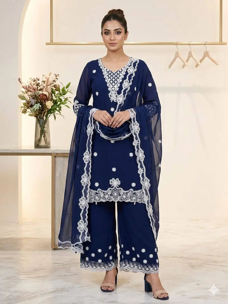 Cutwork Lace Georgette Suit