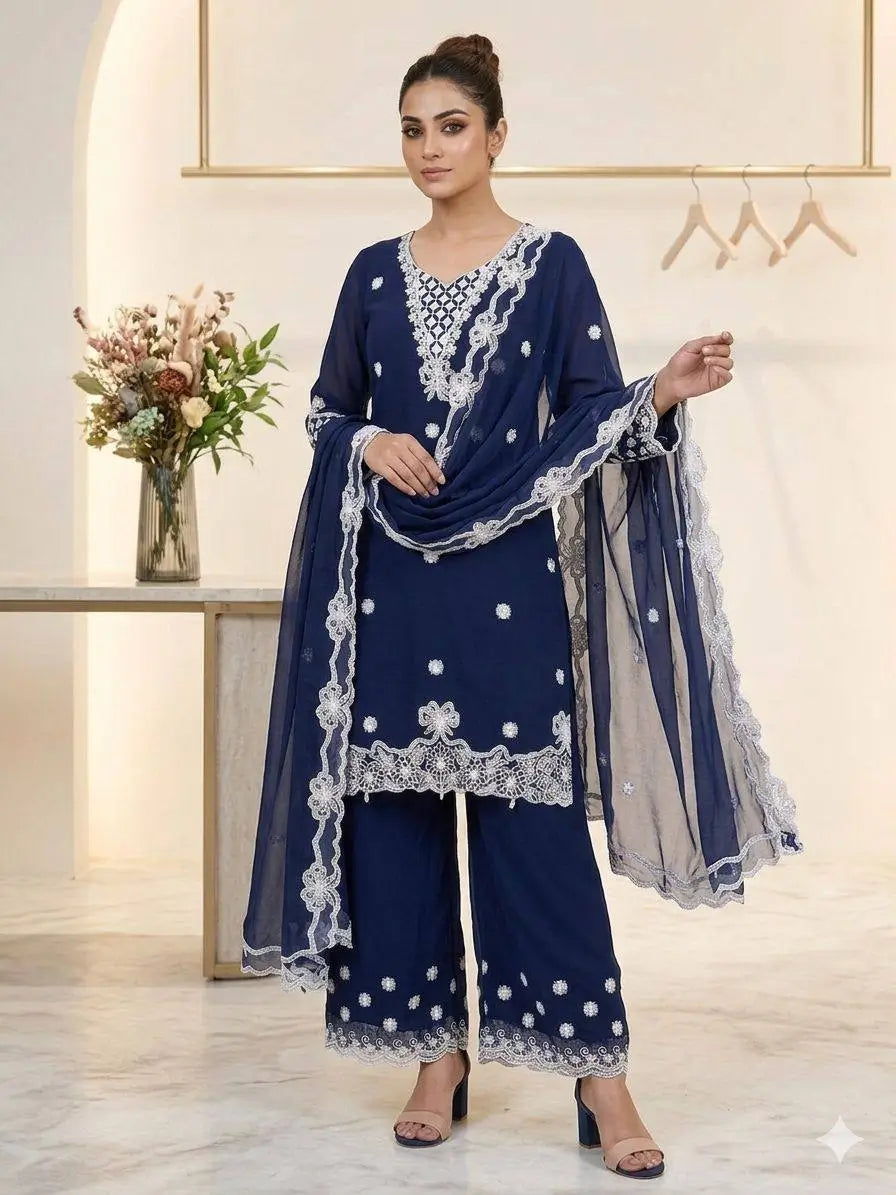 Cutwork Lace Georgette Suit