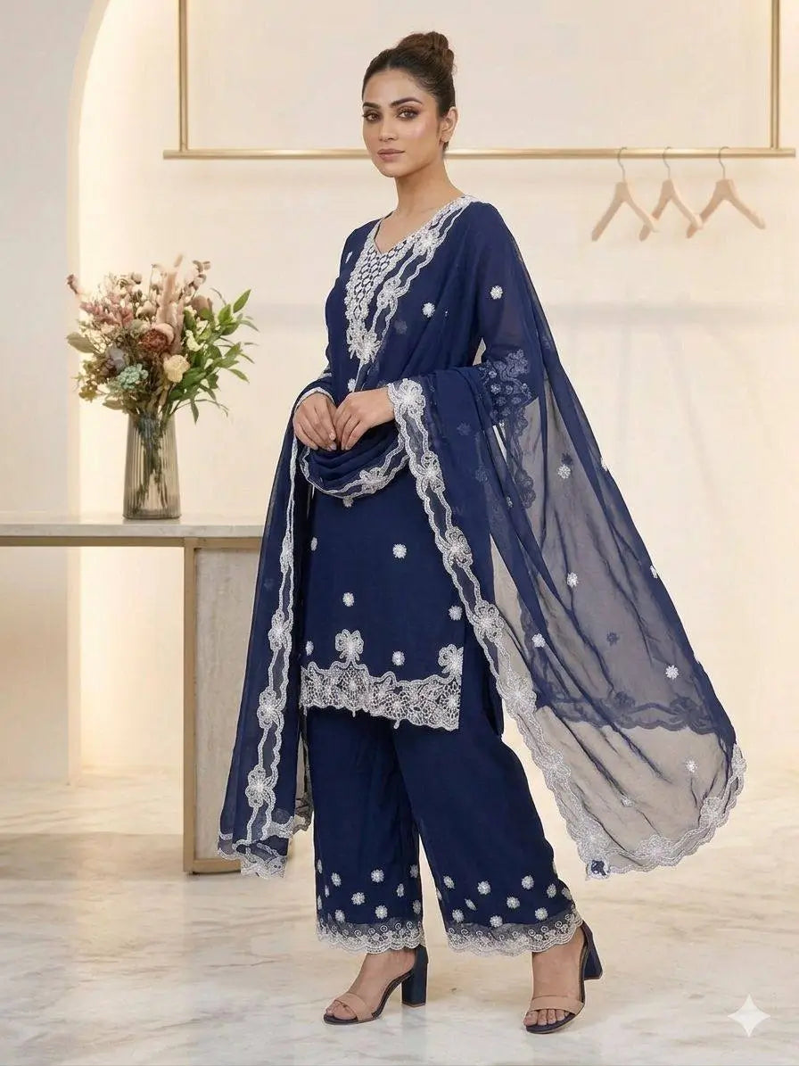 Cutwork Lace Georgette Suit