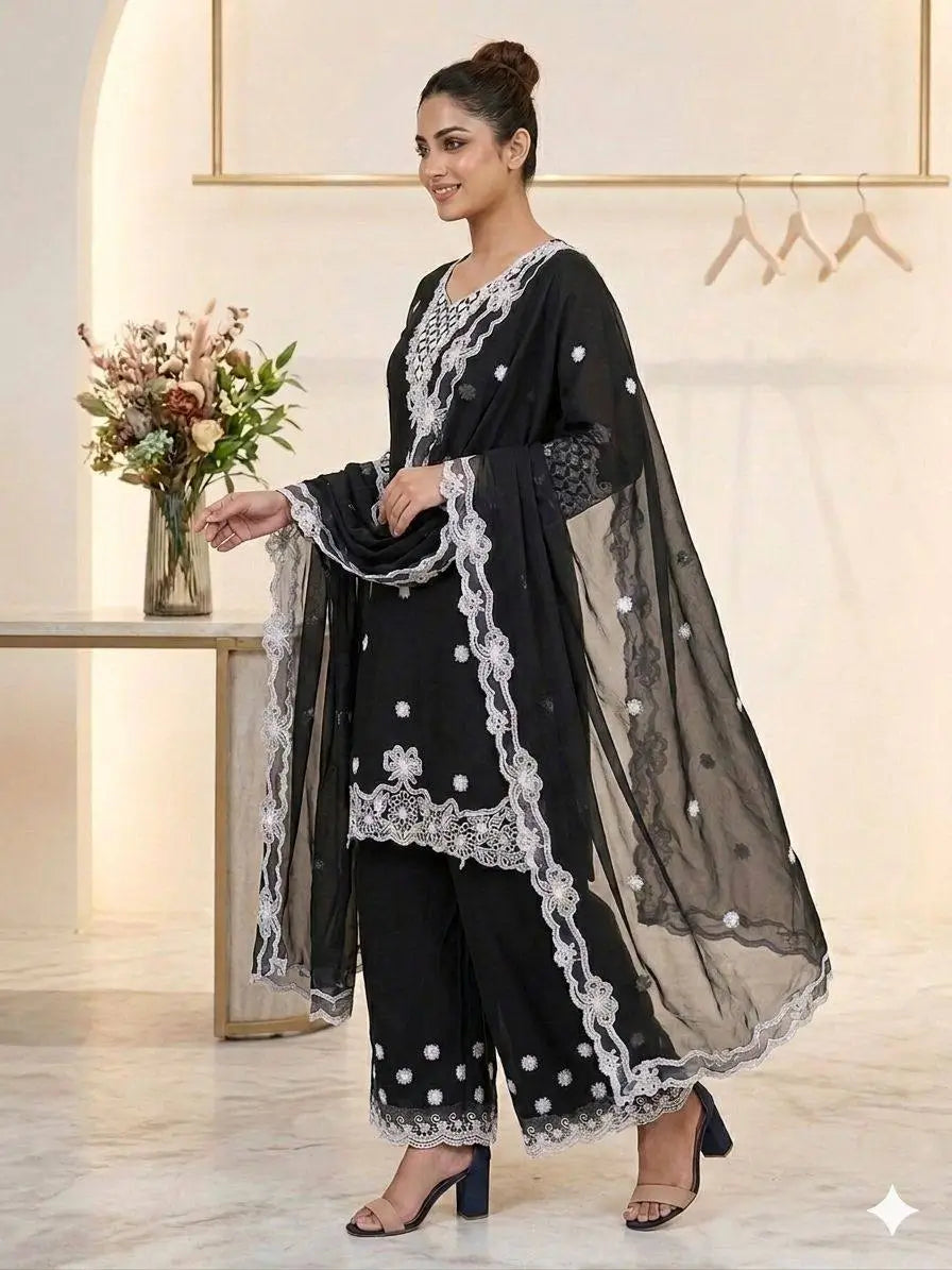 Cutwork Lace Georgette Suit