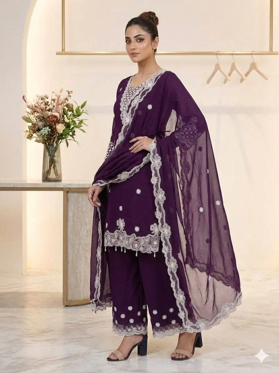 Cutwork Lace Georgette Suit