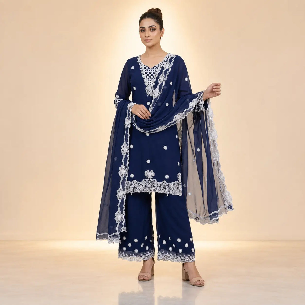 Cutwork Lace Georgette Suit