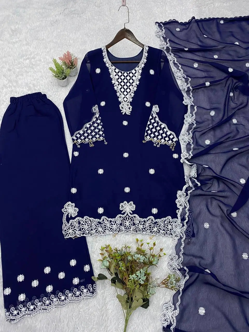 Cutwork Lace Georgette Suit