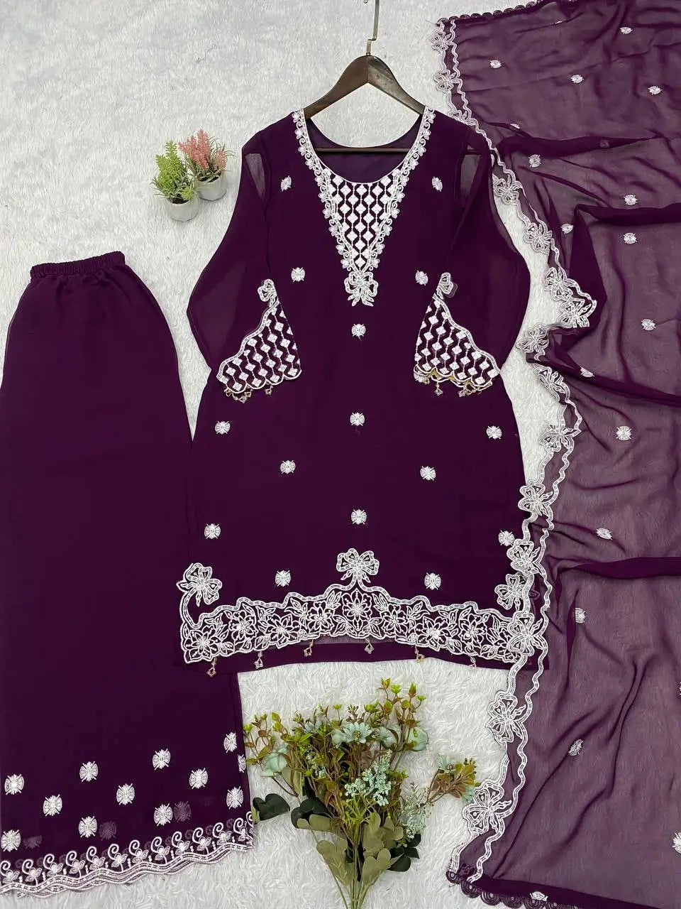 Cutwork Lace Georgette Suit