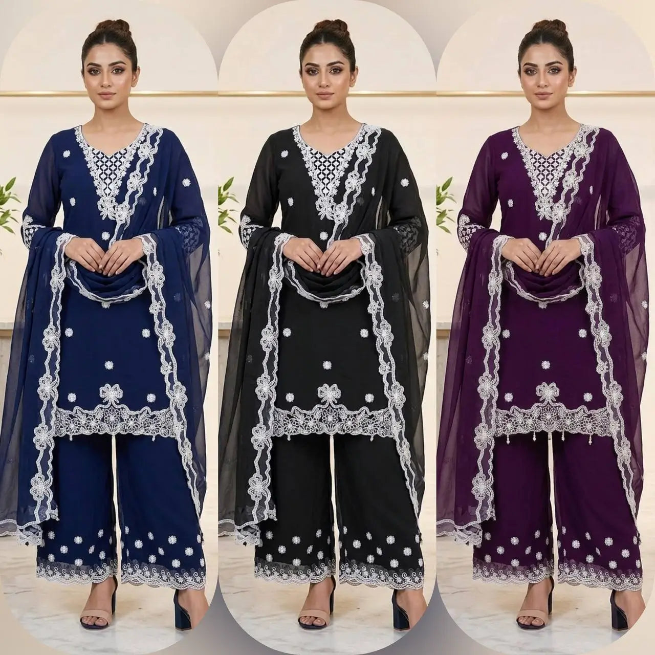 Cutwork Lace Georgette Suit