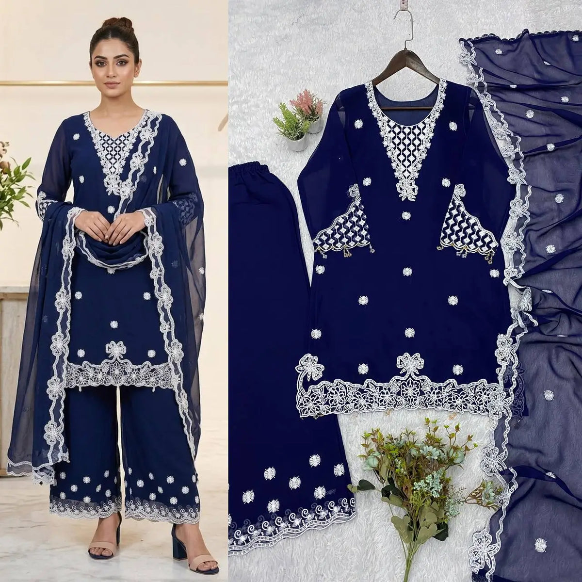 Cutwork Lace Georgette Suit